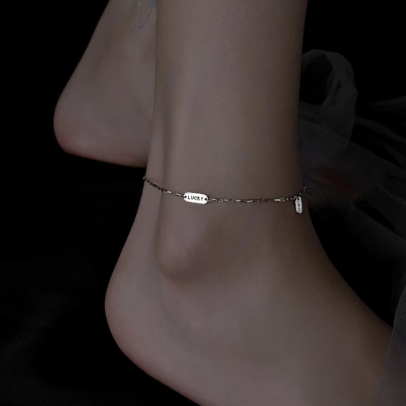 925 Sterling Silver Luck Anklet for Women's Summer Accessories