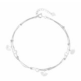 925 Silver Luck Leaf Anklets for Women Beads Bracelets