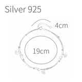 925 Silver Luck Leaf Anklets for Women Beads Bracelets