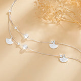 925 Silver Luck Leaf Anklets for Women Beads Bracelets