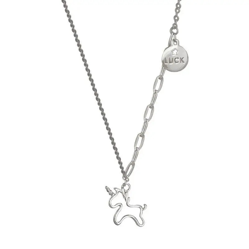 925 Silver Luck Pony Pendant Necklace for Women