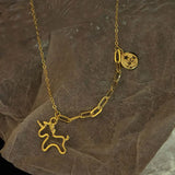 925 Silver Luck Pony Pendant Necklace for Women