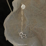925 Silver Luck Pony Pendant Necklace for Women