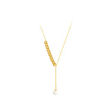 925 Silver Ball Tassel Pearl Pendant Necklace for Women