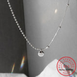 925 Silver Beanie Letter Necklace Women Ins Asymmetry Short Chain