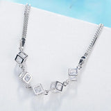 925 Sterling Silver Lucky Bracelets Cuff Cube Box charm Chain Bangle