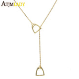 925 Silver Lucky Double Hoof Pendant Necklace for Women
