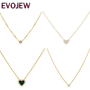 925 Silver Lucky Eyes Heart Pendant Necklace CZ Chain Women Wedding Jewelry