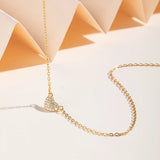 925 Silver Lucky Eyes Heart Pendant Necklace CZ Chain Women Wedding Jewelry