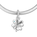 925 Silver Four-Leaf Clover Pendant Charms Metal Beads for Jewelry Making
