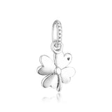 925 Silver Four-Leaf Clover Pendant Charms Metal Beads for Jewelry Making