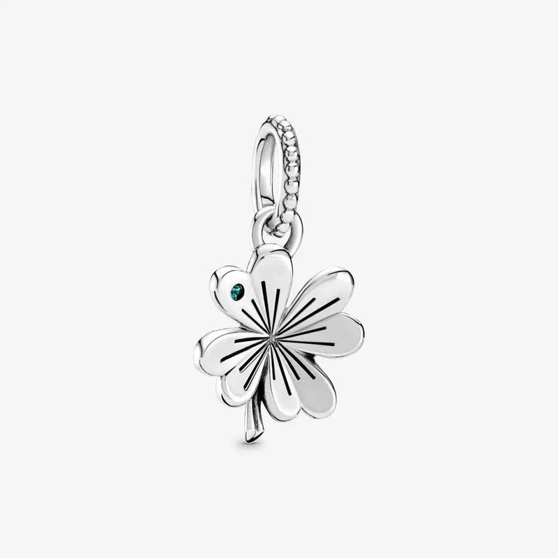 925 Silver Four-Leaf Clover Pendant Charms Metal Beads for Jewelry Making