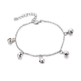 925 Silver Lucky Bell Bracelet Anklet Girl Fine Jewelry