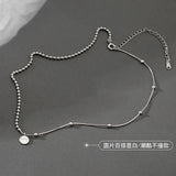 925 Silver Lucky Peas Alphabet Necklace Clavicle Chain Choker for Women