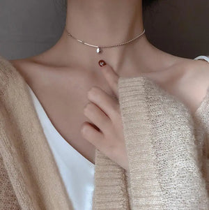 925 Silver Lucky Peas Alphabet Necklace Clavicle Chain Choker for Women