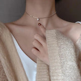 925 Silver Lucky Peas Alphabet Necklace Clavicle Chain Choker for Women