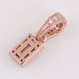 925 Silver Luminous Ice Pendant CZ Fit European Necklace