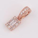 925 Silver Luminous Ice Pendant CZ Fit European Necklace