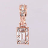 925 Silver Luminous Ice Pendant CZ Fit European Necklace