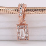 925 Silver Luminous Ice Pendant CZ Fit European Necklace