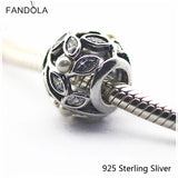 925 Silver Leaves Charm with CZ for DIY Bracelets