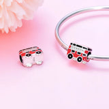 925 Silver Lundon Bus Charm Beads for Bracelet DIY Jewelry