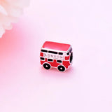925 Silver Lundon Bus Charm Beads for Bracelet DIY Jewelry