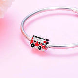 925 Silver Lundon Bus Charm Beads for Bracelet DIY Jewelry