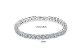 925 Silver 5mm CZ Tennis Crystal Bracelet for Women Girl Party