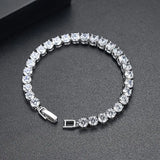 925 Silver 5mm CZ Tennis Crystal Bracelet for Women Girl Party