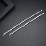 925 Silver 5mm CZ Tennis Crystal Bracelet for Women Girl Party