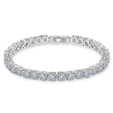 925 Silver 5mm CZ Tennis Crystal Bracelet for Women Girl Party