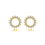 925 Silver Colorful Crystal Stud Earring Women Jewelry Gift