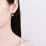 925 Silver Animal Hoop Earrings with Zircon Inlay Ear Jewelry for Women