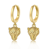 925 Silver Animal Hoop Earrings with Zircon Inlay Ear Jewelry for Women