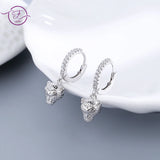 925 Silver Animal Hoop Earrings with Zircon Inlay Ear Jewelry for Women