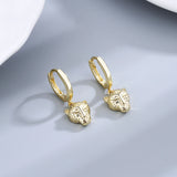 925 Silver Animal Hoop Earrings with Zircon Inlay Ear Jewelry for Women
