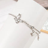 925 Silver Crystal Butterfly Charm Chain Bracelet Women's Luck Bracelet