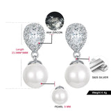 925 Silver Freshwater Pearl Stud Earrings Wedding Jewelry