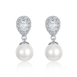 925 Silver Freshwater Pearl Stud Earrings Wedding Jewelry