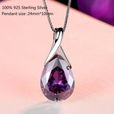 925 Silver Amethyst Pendant Necklace for Women