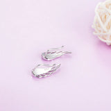 925 Sterling Silver Feather Fairy Wings Earrings Fine Jewelry