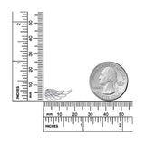 925 Sterling Silver Feather Fairy Wings Earrings Fine Jewelry