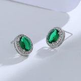 925 Silver Wedding Earring Green Yellow Crystal Stone Sweet Earring