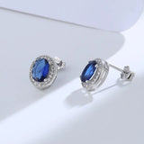 925 Silver Wedding Earring Green Yellow Crystal Stone Sweet Earring