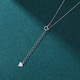 925 Silver Zircon Hourglass Pendant Necklace Women Birthday Jewelry