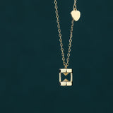 925 Silver Zircon Hourglass Pendant Necklace Women Birthday Jewelry