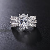925 Sterling Silver Crystal Heart Rings For Women