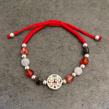 925 Silver MY WEDDING Charm Bracelets Multicolor Double Happiness