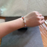 925 Silver MY WEDDING Charm Bracelets Multicolor Double Happiness